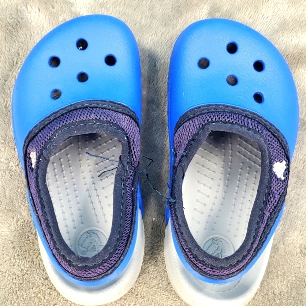 CROCS toddlers blue open back slides C6